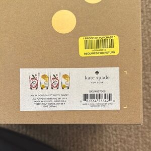 Kate Spade Fruit Design Beverage Glasses Set of 4